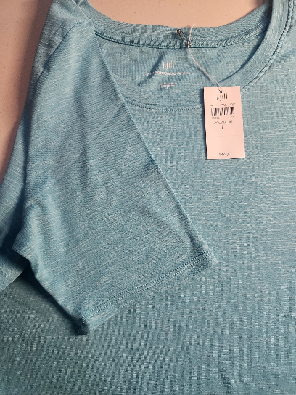 J.Jill Aqua Blue Scoop Neck Tee - Picture 5 of 7